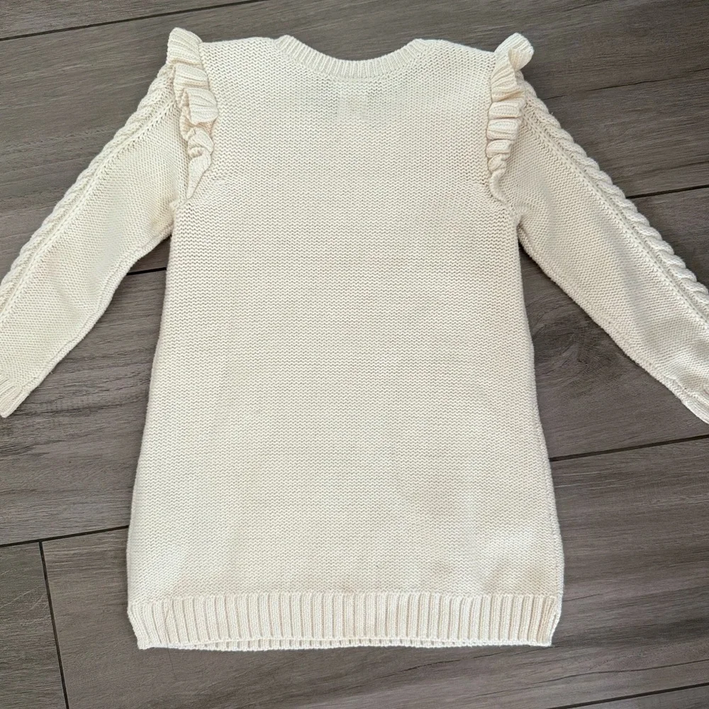 Cream Knit Dress and Plaid Dress Set toddler Christmas dress